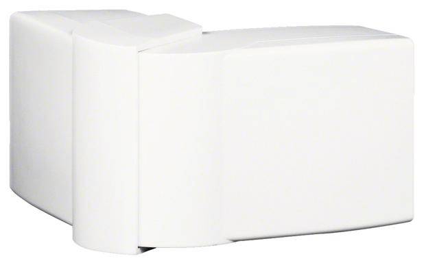 Un détecteur de mouvement blanc, rectangulaire avec des coins arrondis, installé sur un mur blanc.