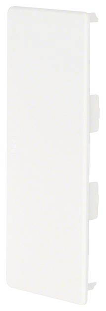 Plaque de couverture blanche et rectangulaire pour interrupteur ou prise électrique, au design épuré, adaptée aux intérieurs modernes.