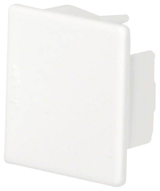 Plaque de couverture blanche rectangulaire utilisée pour masquer les connexions électriques.