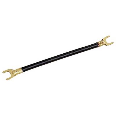 'Une clé à molette flexible en laiton avec une surface de poignée striée noire, utilisée pour serrer ou desserrer des écrous ou des boulons.'