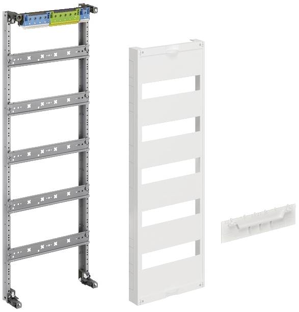 Hager ZU15S Boîte de distribution Hager ZU15S universel 750 mm 5 rangées 1 champ PE/N horizontal Colonne d'alimentation 