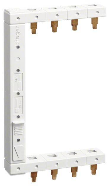 Hager KCF663L Rail de phase 3+N 2 rangées 125 mm Hager KCF663L vertical Rail de phase marron, bleu 4 pôles 1 pc(s)