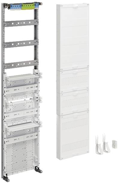 Boîtier de distribution de télécommunications à plusieurs panneaux amovibles, adapté pour une utilisation professionnelle dans les installations réseau.