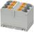 Connecteur électrique gris avec six bornes à levier orange, adapté pour la connexion simple des fils.