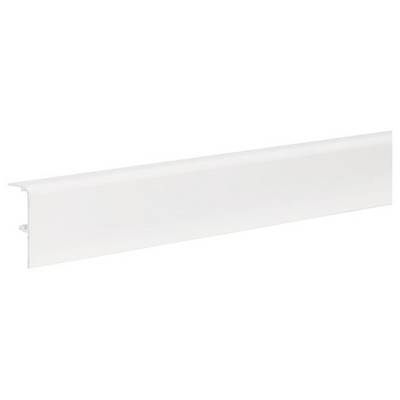 Plinthe blanche en plastique, vue latérale.