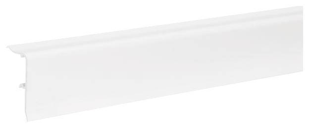 Plinthe blanche en plastique, design épuré, adaptée aux intérieurs modernes.