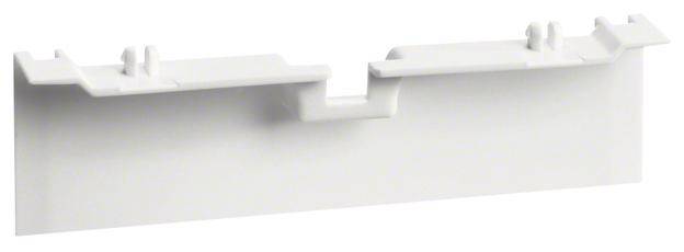 Un embout en plastique blanc avec deux points de fixation, adapté pour le montage sur une structure ou un cadre.
