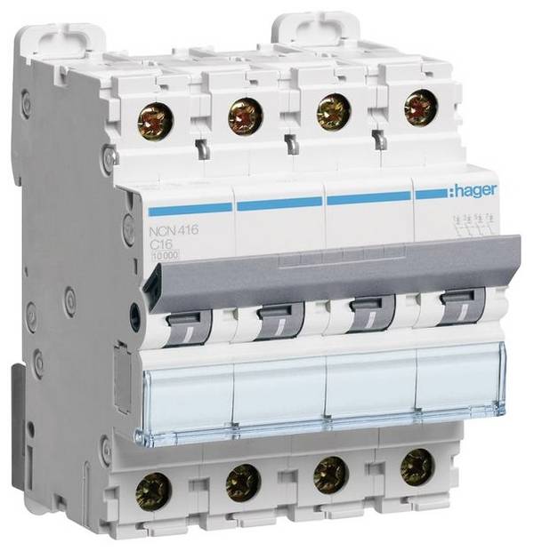 Hager NCN416 NCN416 Disjoncteur    4 pôles 16 A  400 V