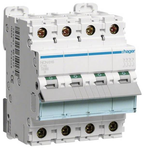 Hager NCN616 NCN616 Disjoncteur    4 pôles 16 A  400 V