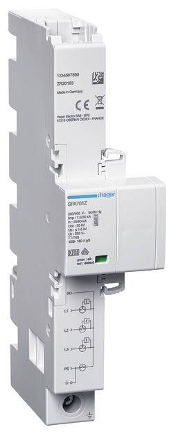 Hager SPA701Z SPA701Z Parafoudre combiné Protection anti-surtension pour: barre omnibus 40 mm 7.5 kA 1 pc(s)