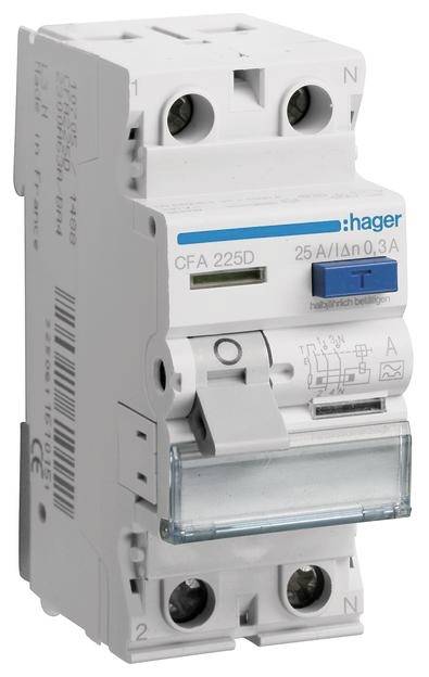 Hager CFA225D CFA225D Interrupteur différentiel A 2 pôles 25 A 0.3 A 230 V