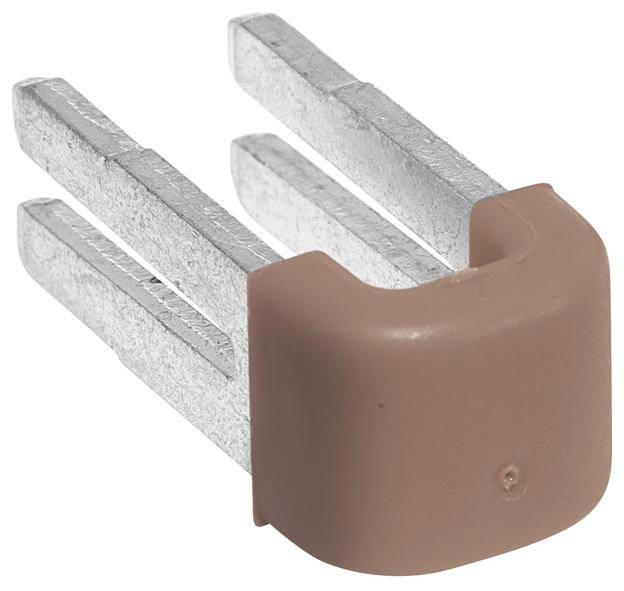 Un patin de protection marron en plastique avec trois supports métalliques, probablement destiné aux pieds de meubles pour protéger les sols.