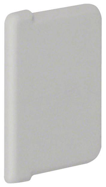 Une plaque grise, rectangulaire, disposée verticalement, probablement en plastique, aux coins légèrement arrondis.