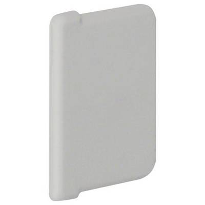 Une plaque grise, rectangulaire, disposée verticalement, probablement en plastique, aux coins légèrement arrondis.