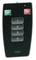 Télécommande avec bouton 'marche' vert, bouton 'arrêt' rouge et touches 1 à 4 sur fond noir.