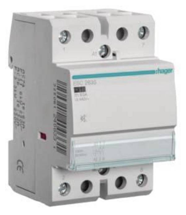 Hager ESC263S Contacteur d'installation  2 NO (T) 6500 W 230 V  Low Noise  Piece 1 pc(s)