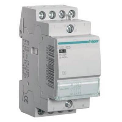 Un disjoncteur modulaire Hager tripolaire, modèle ESD425, 25A, pour la protection des lignes électriques contre les surintensités.