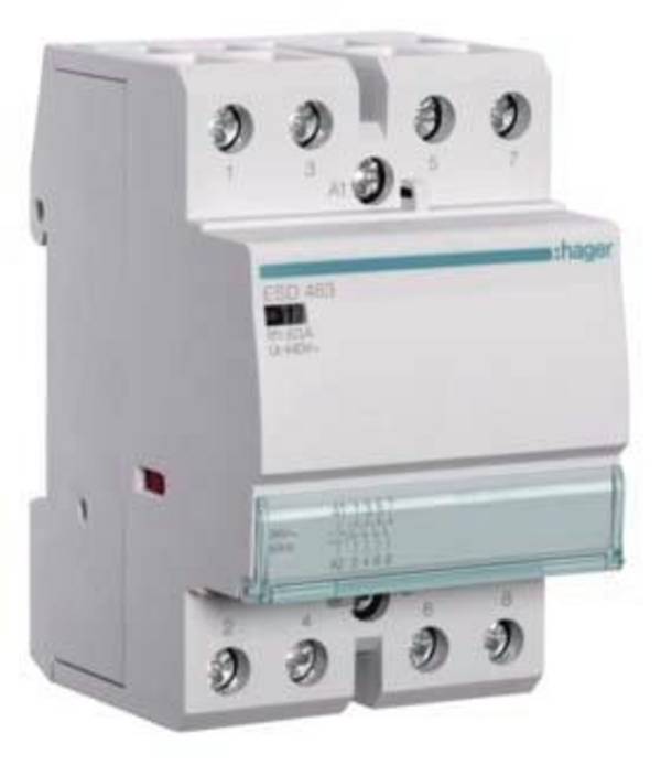 Hager ESD463 Contacteur d'installation  4 NO (T) 6500 W 24 V    Piece 1 pc(s)