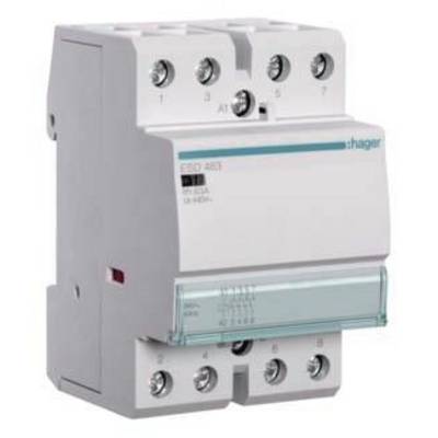Un disjoncteur électrique avec plusieurs bornes de connexion, un bouton de test rouge et un couvercle transparent sur le dessus.