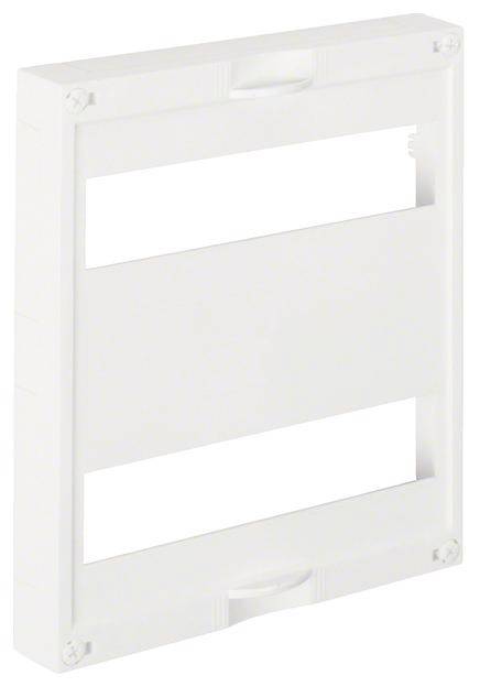 Cadre rectangulaire blanc en plastique avec deux grandes découpes au centre.