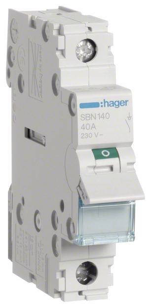 Disjoncteur 'Hager SBN140' de 40A et 230V.