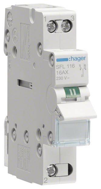 Interrupteur va-et-vient multicolore 1 pôle 16 A 1 inverseur (RT) 230 V Hager SFL116