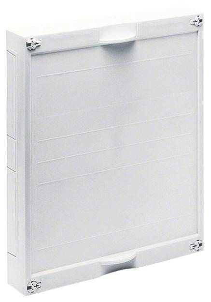 Un boîtier en plastique blanc rectangulaire avec fermeture à charnière, probablement destiné à un distributeur électrique ou à des applications similaires.