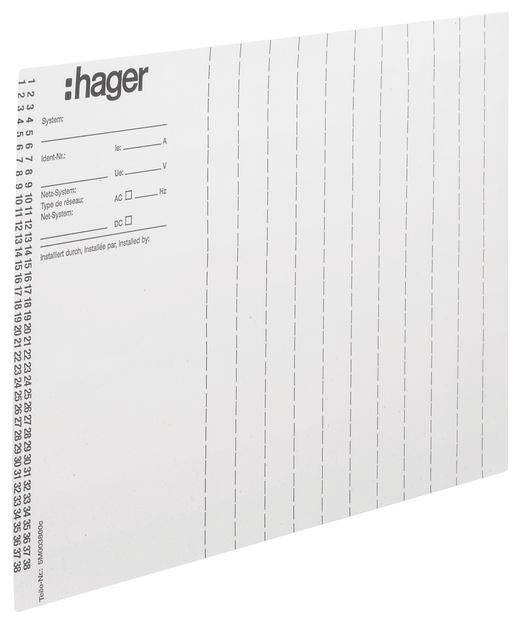 Hager ZZ90B Étiquettes Hager ZZ90B Universal Z, code d'installation DIN A4, 10 pièces Feuilles d'étiquetage blanc 1 pc(s