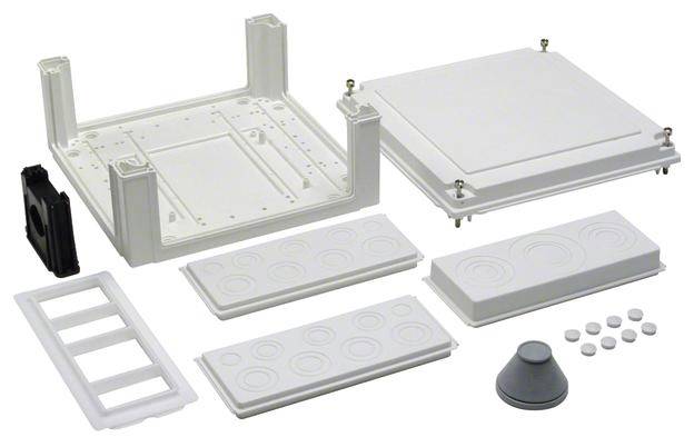 Hager U84LS Boîtier de raccordement de câble U84LS 324x307 x 149 IP54 SKII latéral vide Boîtier de raccordement de câble