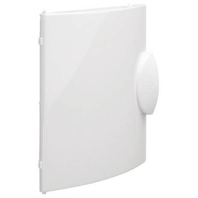 Couvercle en plastique avec poignée ovale, blanc, lisse, pour usage technique.