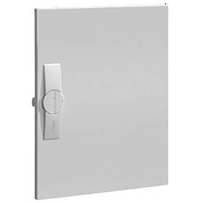 Porte blanche avec une poignée moderne en argent.