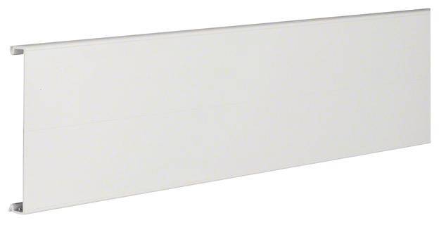 Un panneau plat et blanc en plastique ou en métal, placé horizontalement, probablement partie intégrante d'un système de revêtement.