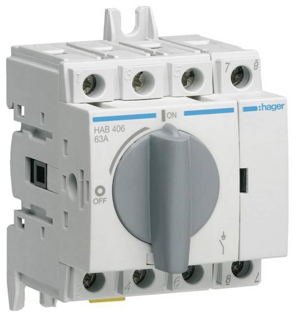 Hager HAB406 HAB406 Interrupteur-sectionneur 4 pôles 63 A 415 V