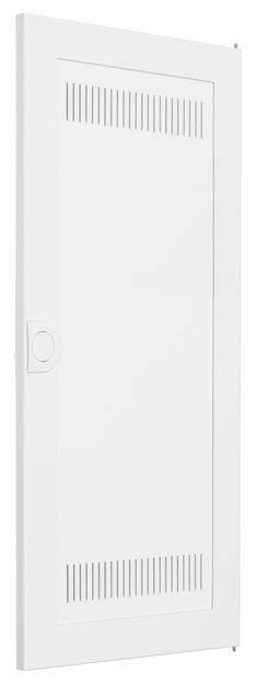 Porte blanche avec des fentes de ventilation en haut et en bas, adaptée aux besoins de ventilation dans les espaces intérieurs des bâtiments.