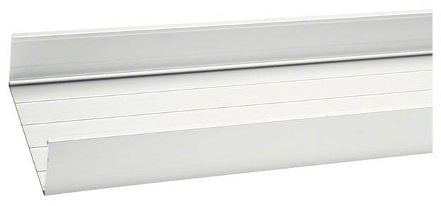 Profilé en U en aluminium blanc, utilisé comme protection de chant ou pour supporter des matériaux.