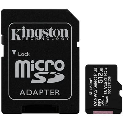 Kingston Canvas Select Plus Carte SDXC  512 GB Class 10 UHS-I avec adaptateur SD