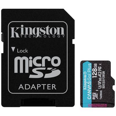 Kingston Canvas Go! Plus Carte microSD  128 GB Class 10 UHS-I avec adaptateur SD