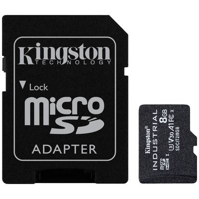 Kingston Industrial Carte microSDHC  8 GB Class 10 UHS-I avec adaptateur SD