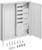 Armoire électrique ouverte avec portes, modules et accessoires contenus à l'intérieur. Convient pour le câblage de télécommunication ou la technologie réseau.