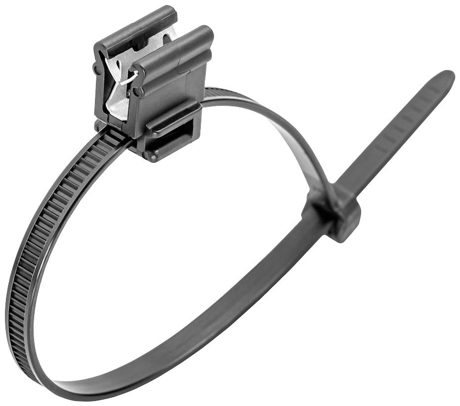 Cimco 181825 Cable Tie 100pc Set Black UV-Proof 200mm Flexible Clip