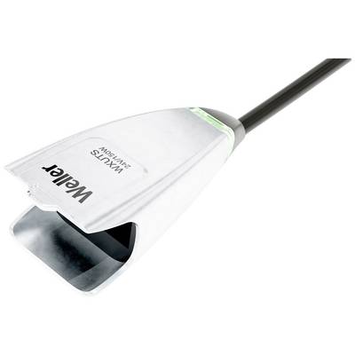Fer à souder de précision ; pointe argentée avec manche noir, marqué 'Weller WXMT-MS 12V/80W'.