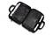 Sacoche noire ouverte pour ordinateur portable avec deux compartiments, à gauche un bloc-notes, à droite un espace pour l'ordinateur portable.