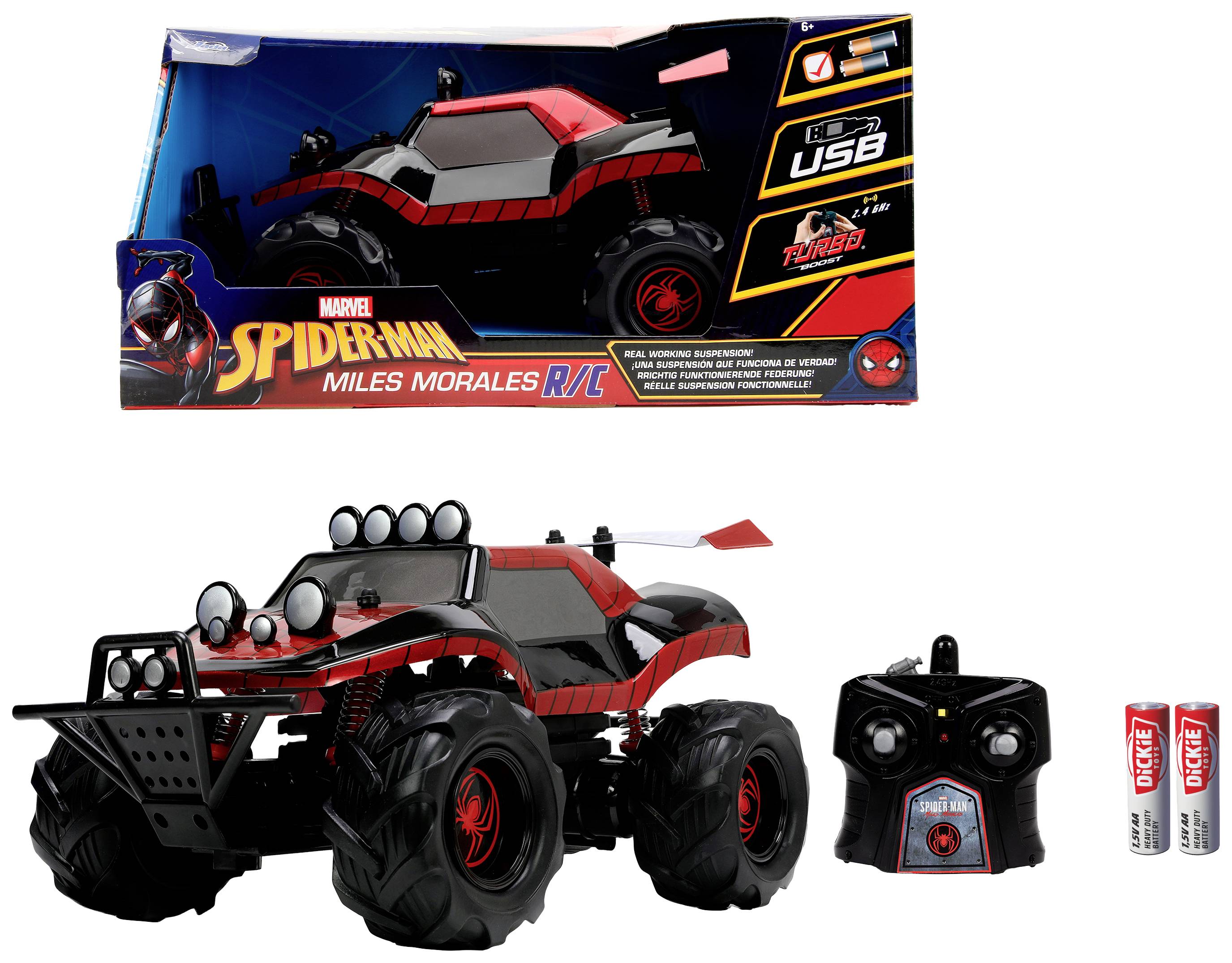 JADA TOYS 253228004 Marvel Miles Morales RC Buggy 1 14 Vehicule RC debutant electrique Buggy