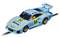Un modèle de voiture de course bleue portant le numéro 54, identifié par 'Mambo' et arborant des logos de sponsors sur le côté et le capot.