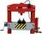 Presse hydraulique à roue avec manomètre et manivelle, marque 'Holzmann WP50ECO'.