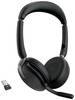 Jabra Evolve2 65 Flex Link380a MS Micro-casque supra-auriculaire Bluetooth Stereo noir Noise Cancelling micro-casque, mise en sourdine du microphone, volume réglable, induction, pliable ordinateur