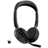 Jabra Evolve2 65 Flex Link380c UC Micro-casque supra-auriculaire Bluetooth Stereo noir Noise Cancelling micro-casque, mise en sourdine du microphone, volume réglable, induction, pliable ordinateur