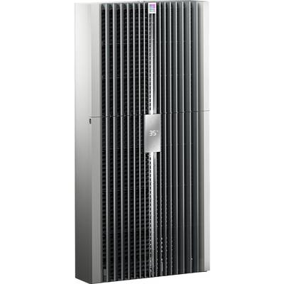 Un climatiseur gris vertical avec un affichage numérique indiquant le chiffre '35'. L'appareil possède des fentes de ventilation verticales.