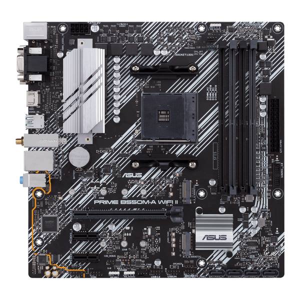 Asus PRIME B550M-A WIFI II Carte mère Socket (PC) AMD AM4 Facteur de forme (détails) Micro-ATX Chipset de la carte mère AMD® B550