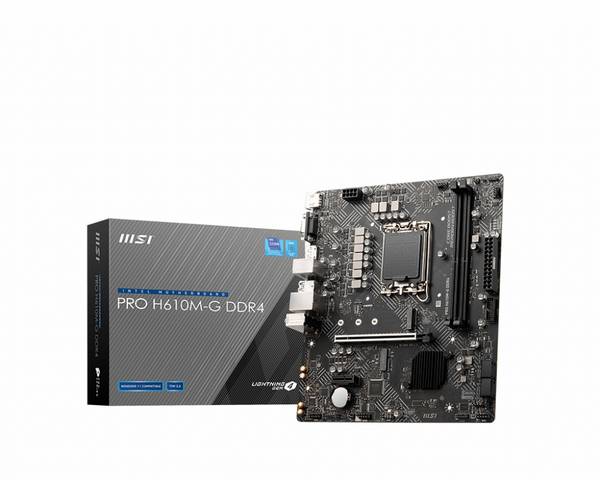 MSI PRO H610M-G DDR4 Carte mère Socket (PC) Intel® 1700 Facteur de forme (détails) Micro-ATX Chipset de la carte mère Intel® H610